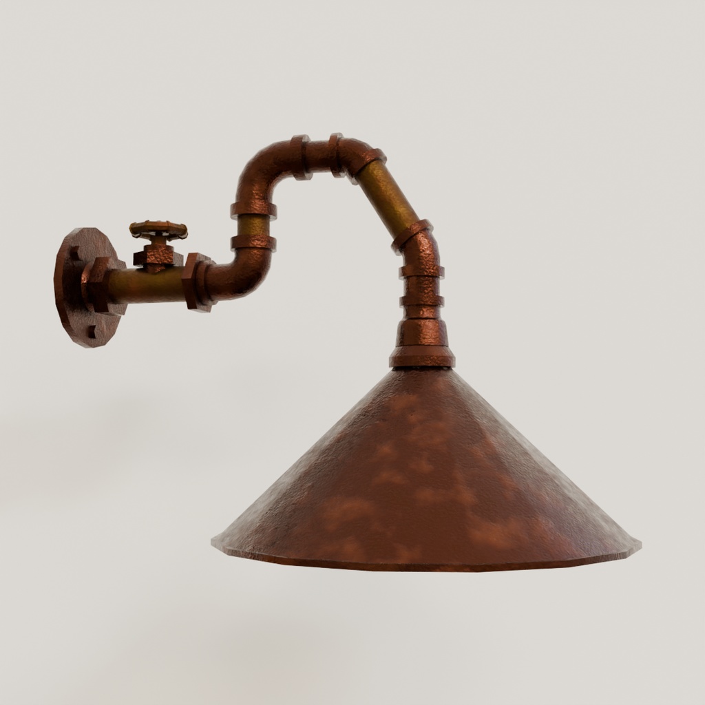 【Blender】スチームパンク風ランプ3点セット steampunk style lamp set