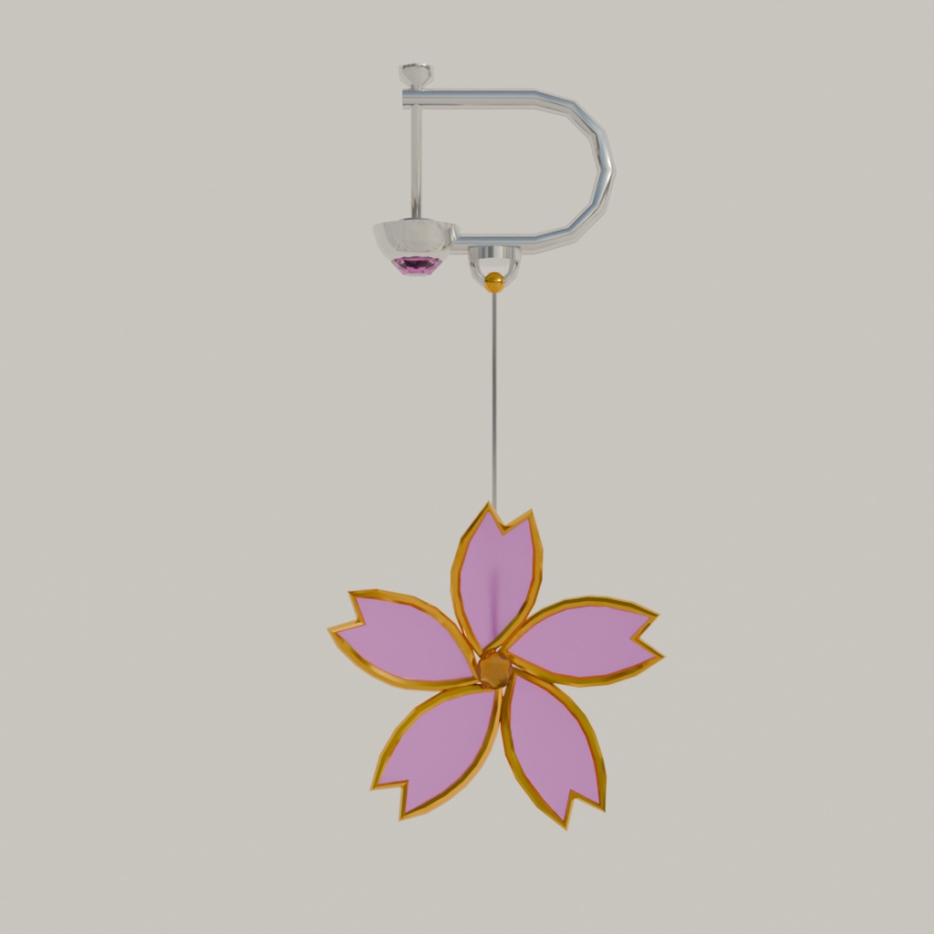 【Blender】さくらのイヤリング pendant light set【VRChat】