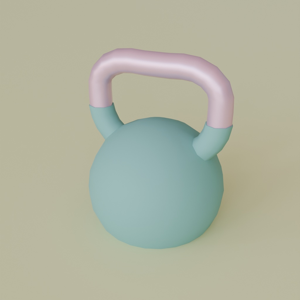 【Blender】かわいい自宅筋トレセット kawaii home muscle training set【VRChat】