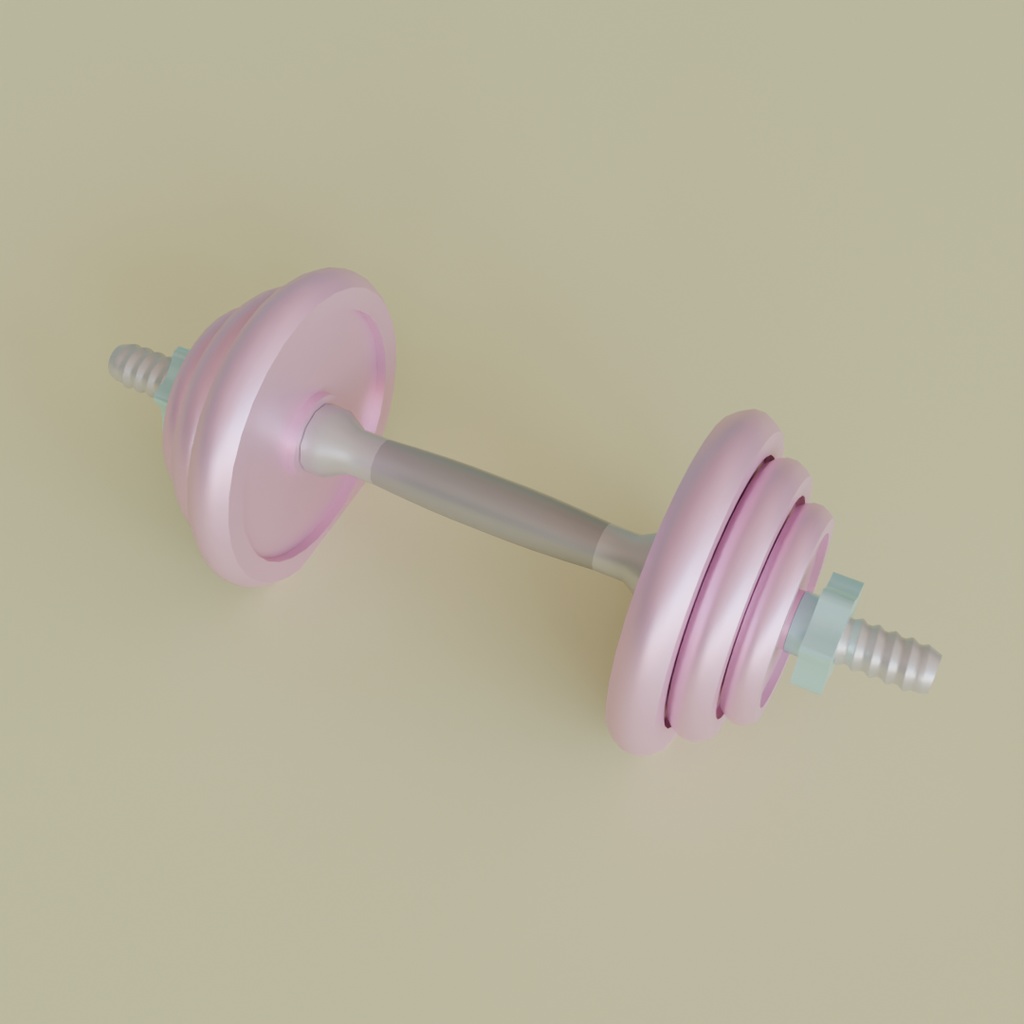 【Blender】かわいい自宅筋トレセット kawaii home muscle training set【VRChat】