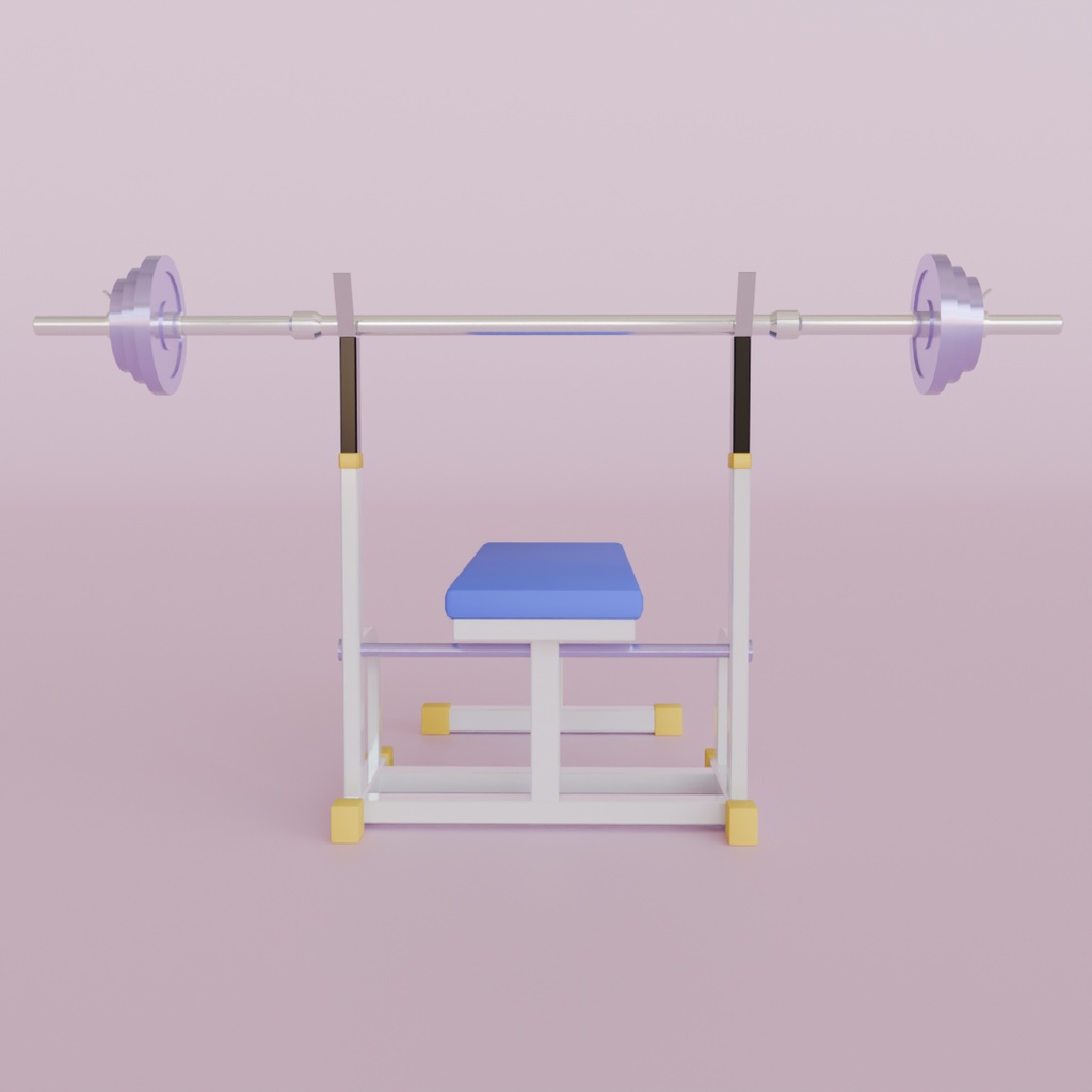 【Blender】かわいいベンチプレス kawaii bench press【VRChat】