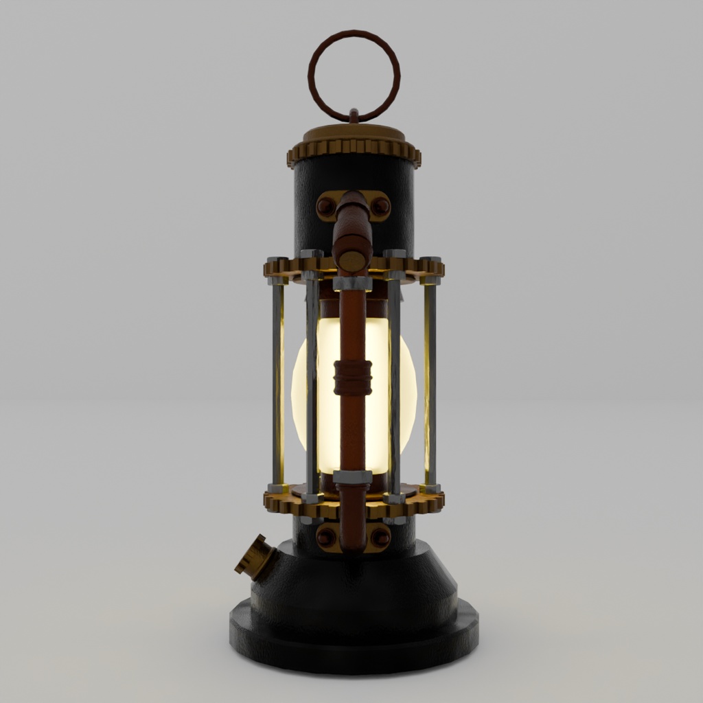 【Blender】スチームパンクなランタン Steampunk lantern