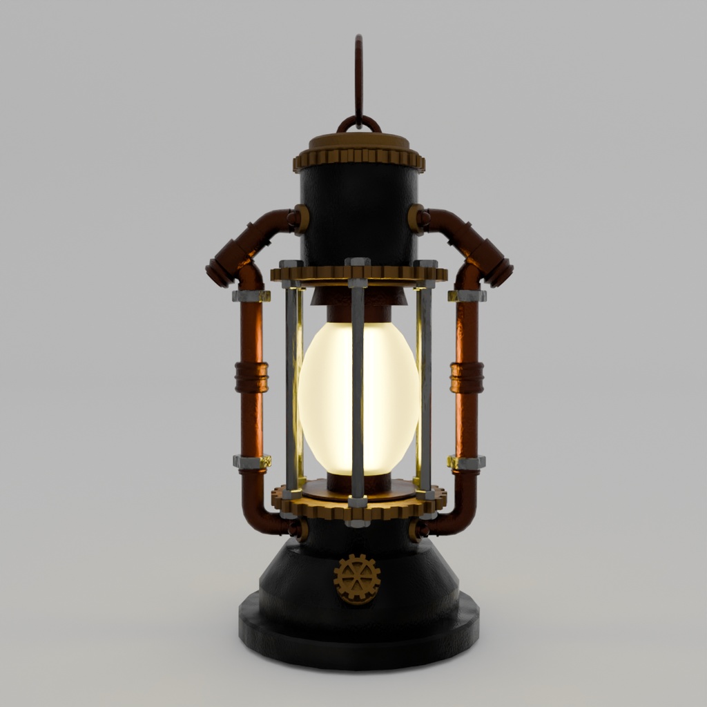 【Blender】スチームパンクなランタン Steampunk lantern