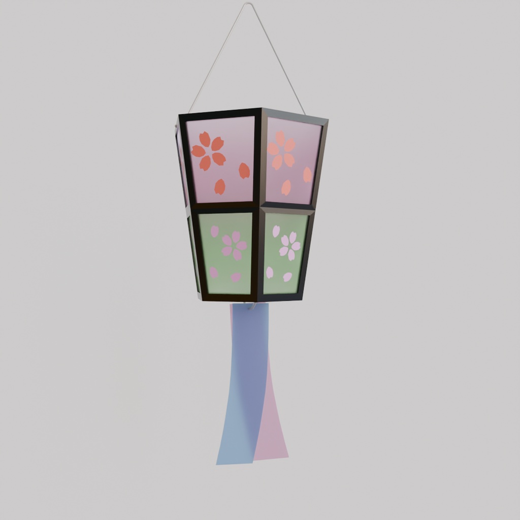 【Blender】お花見の提灯2点 Cherry blossom viewing lanterns【VRChat】