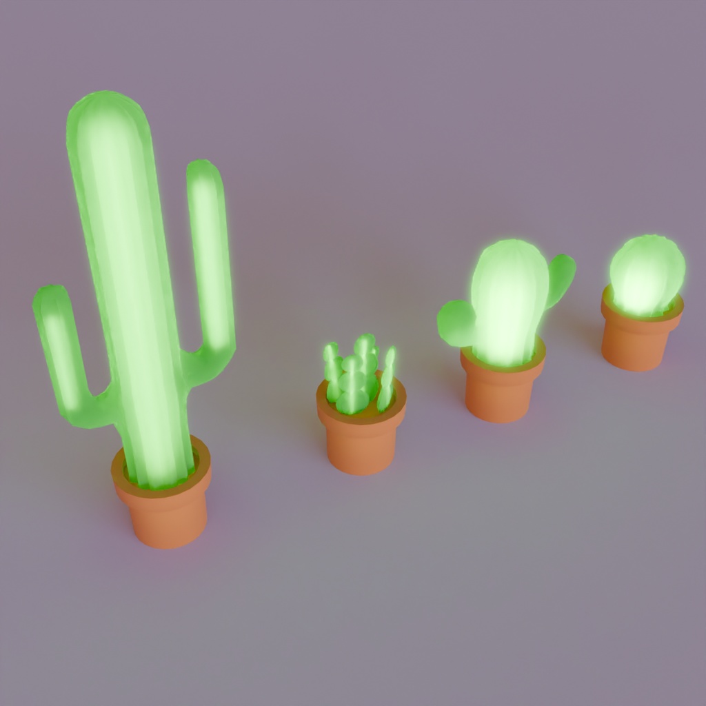 【Blender】サボテンのライトセット cactus light set【VRChat】
