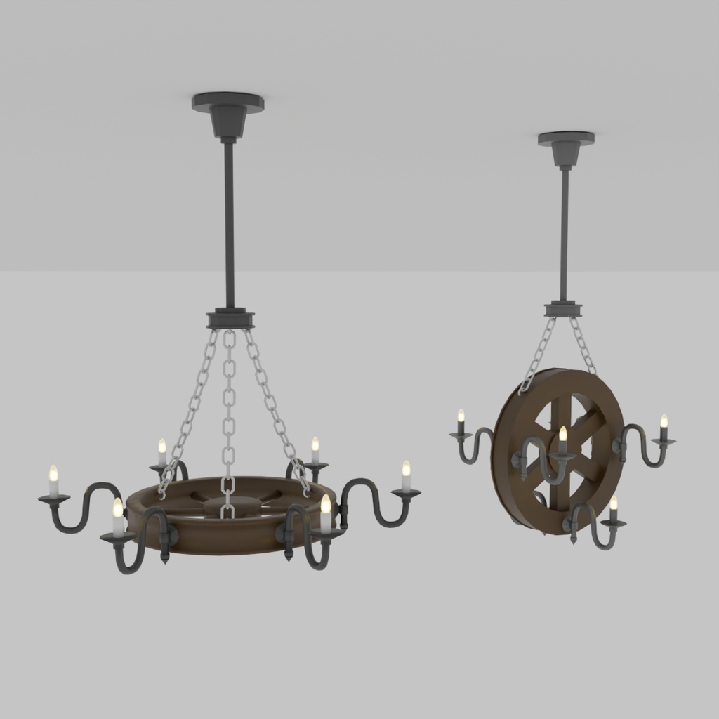 【Blender】車輪型シャンデリア wheel chandelier【VRChat】
