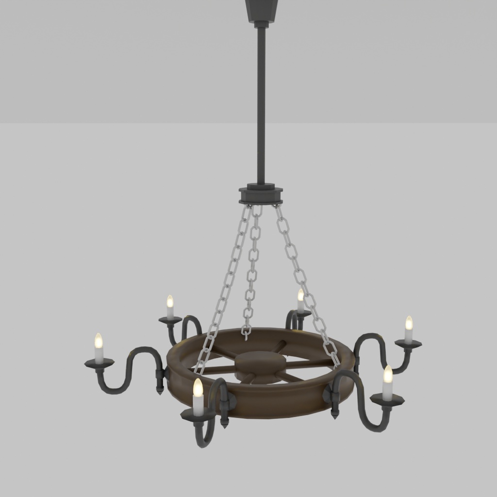 【Blender】車輪型シャンデリア wheel chandelier【VRChat】