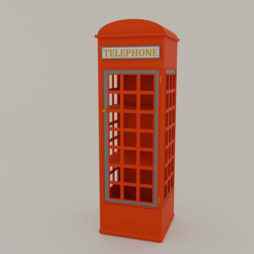 【Blender】電話ボックスキャビネット  telephone box cabinet【VRChat】