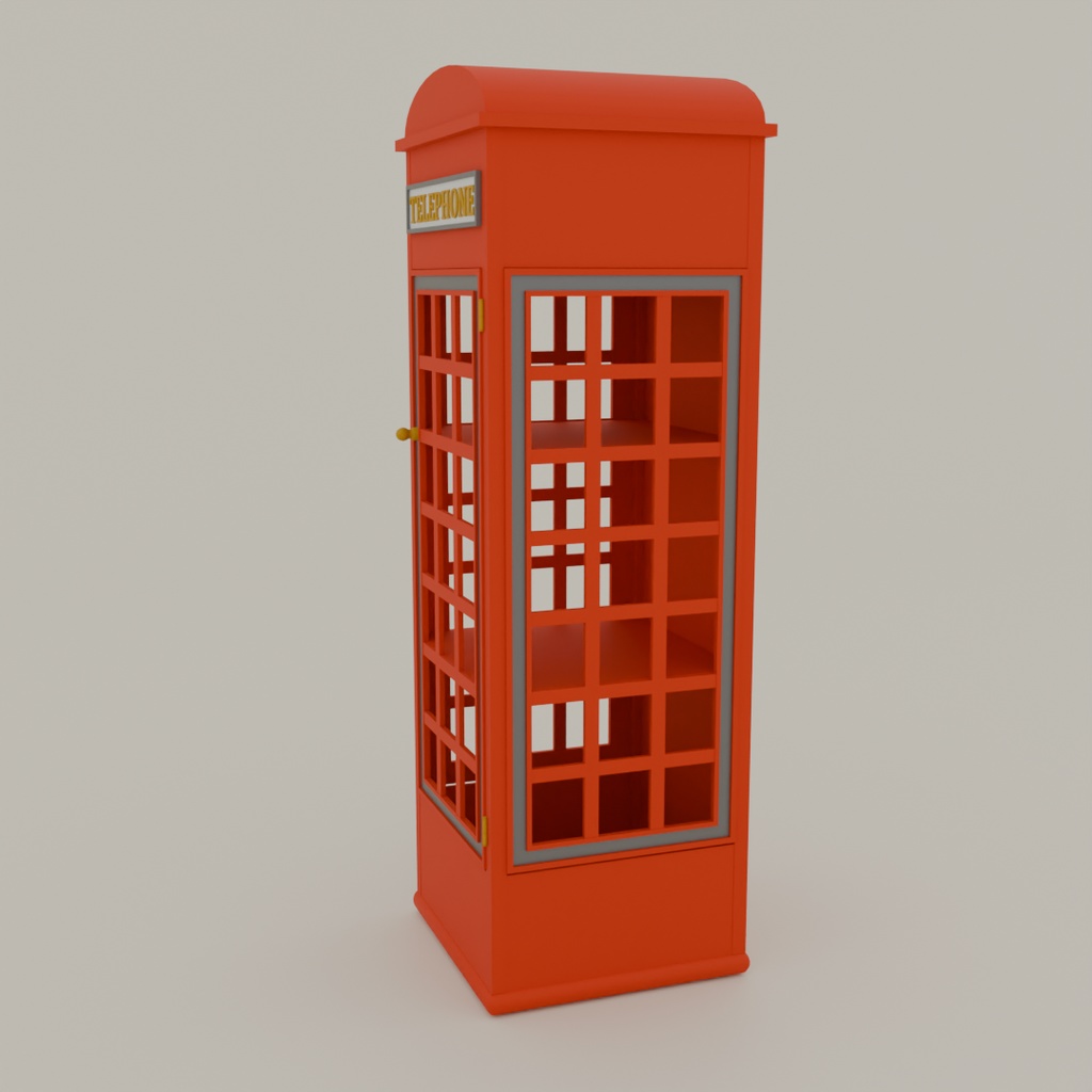【Blender】電話ボックスキャビネット telephone box cabinet【VRChat】