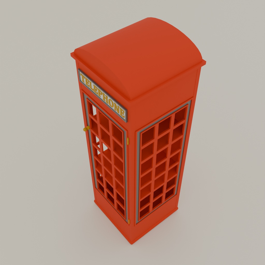 【Blender】電話ボックスキャビネット telephone box cabinet【VRChat】
