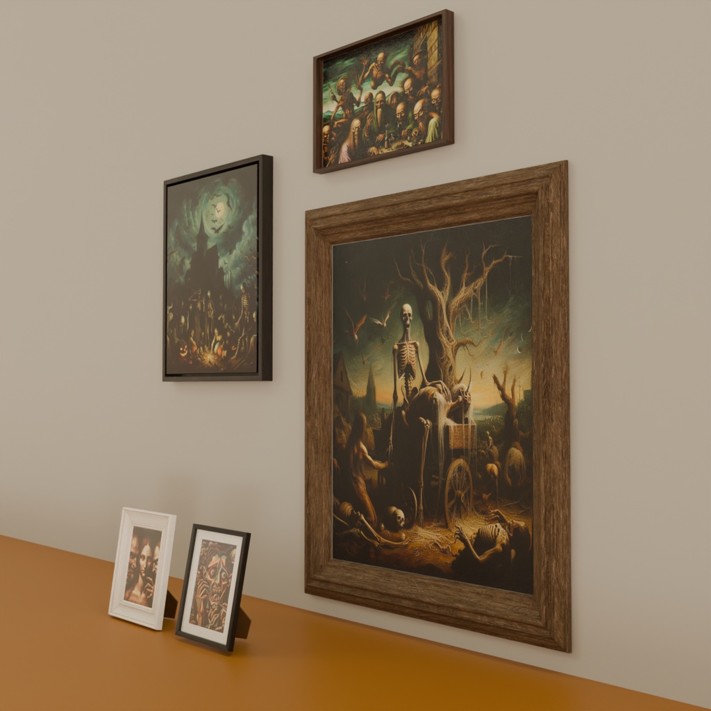 【Blender】ホラーのアートディスプレイ5種 5 types of horror art displays