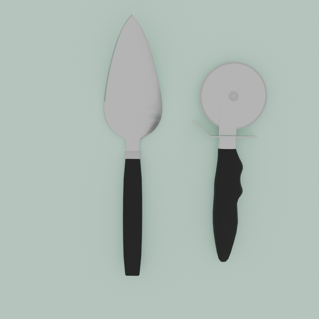 【Blender】ピザカッターとピザナイフ pizza cutter and pizza knife【VRChat】