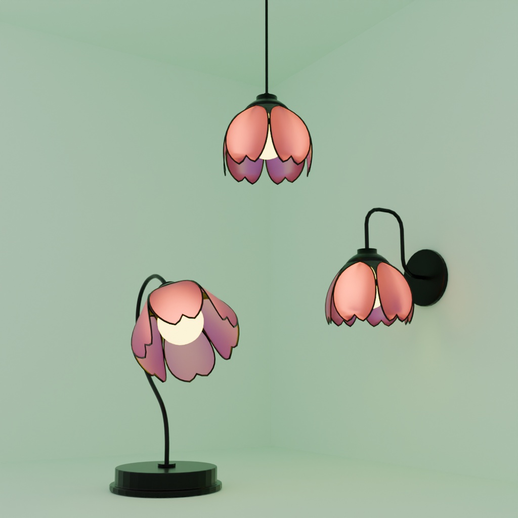 【Blender】桜のライトセット cherry blossom light set【VRChat】