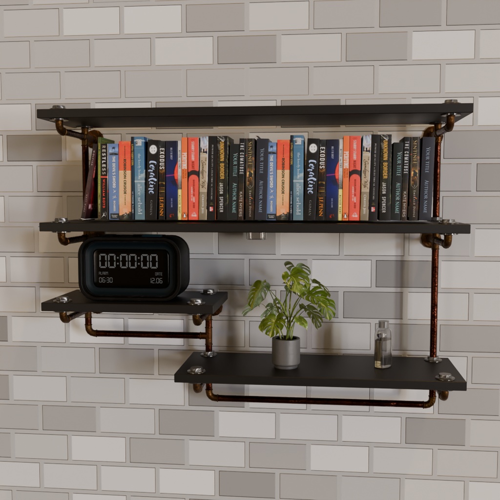【Blender】スチームパンクな棚 steampunk shelf