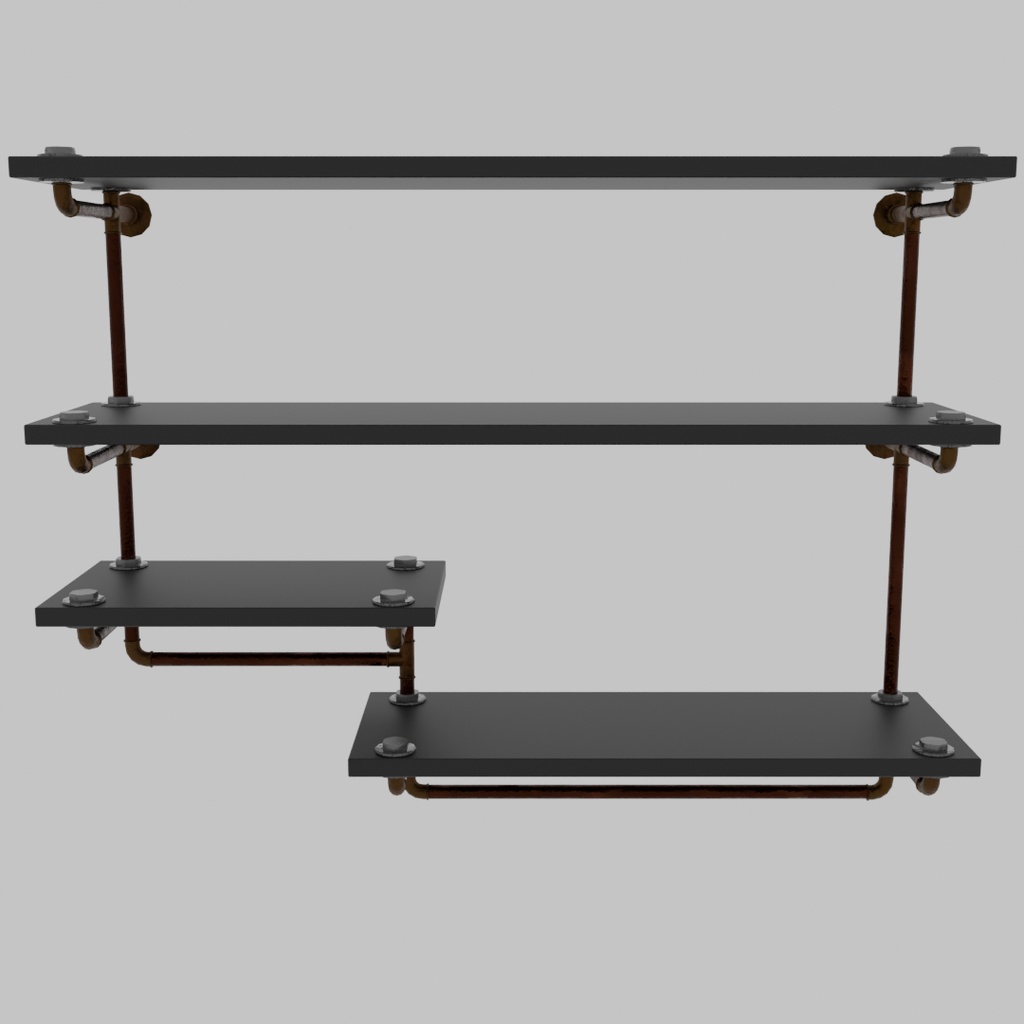 【Blender】スチームパンクな棚 steampunk shelf