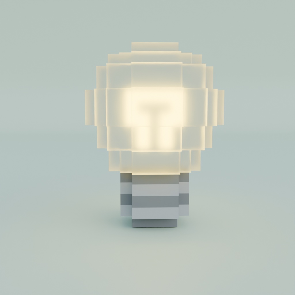 【Blender】ドット風豆電球ライト dot style mini bulb light【VRChat】