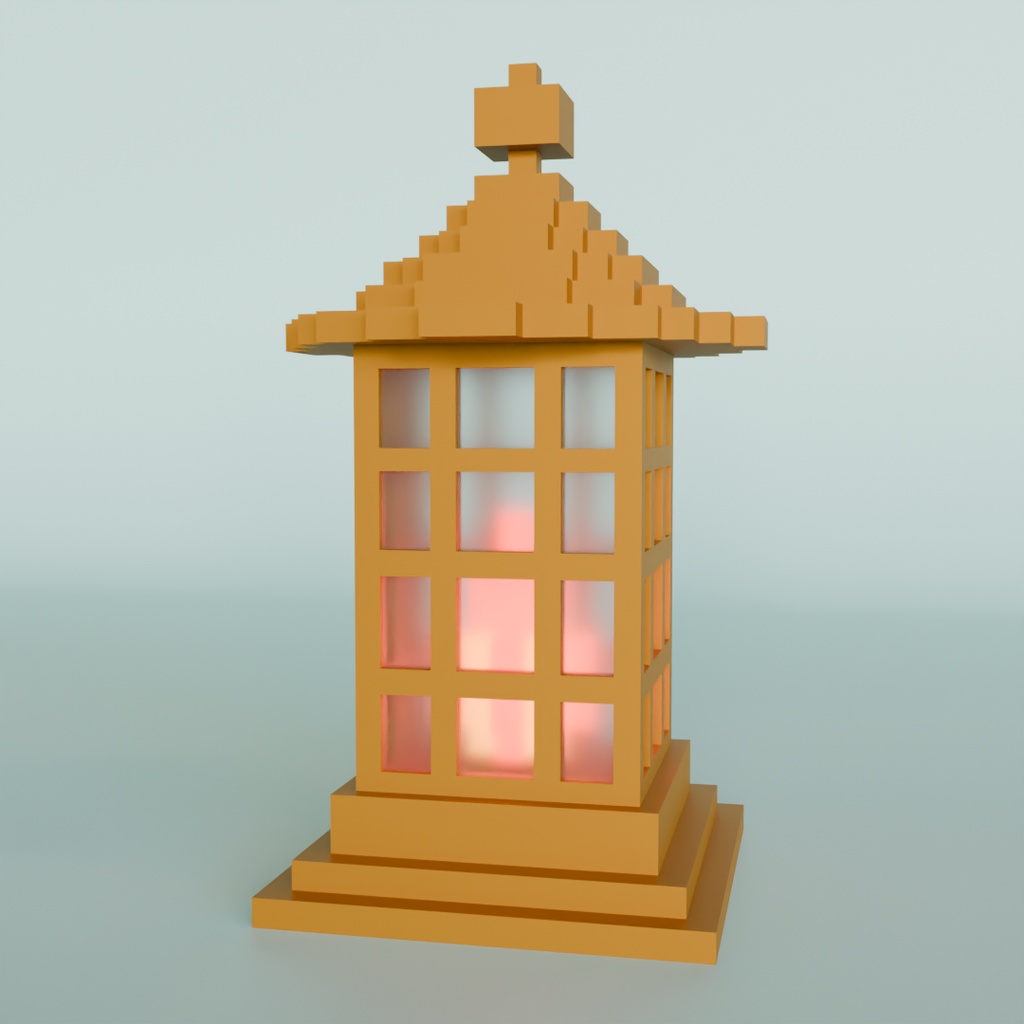 【Blender】ドット風ランタン3点セット dot style lantern set【VRChat】