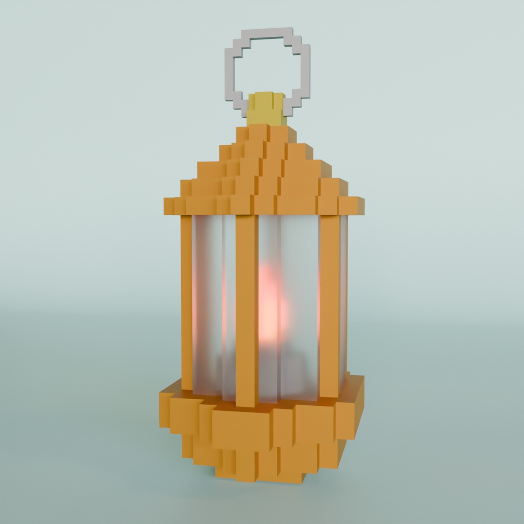 【Blender】ドット風ランタン3点セット dot style lantern set【VRChat】