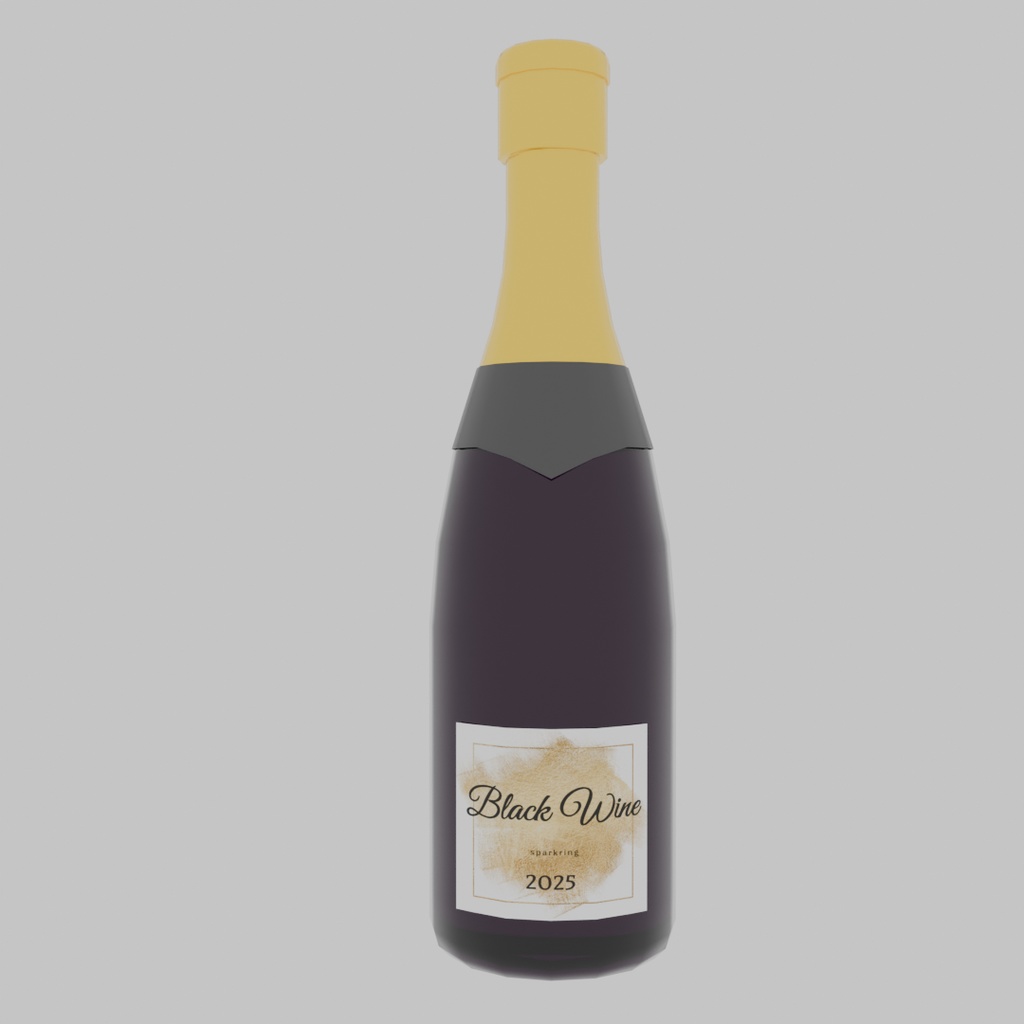 【Blender】ローポリゴンのワインボトルセット Low polygon wine bottle set【VRChat】