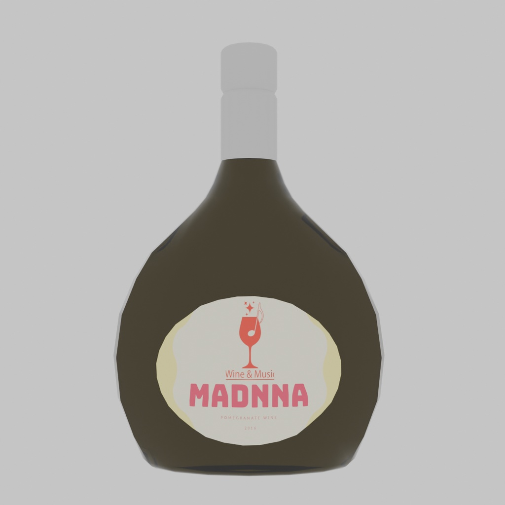 【Blender】ローポリゴンのワインボトルセット Low polygon wine bottle set【VRChat】