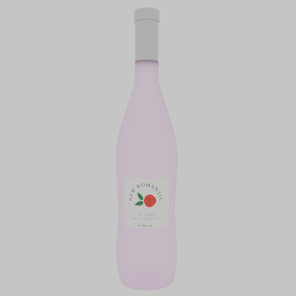 【Blender】ローポリゴンのワインボトルセット Low polygon wine bottle set【VRChat】