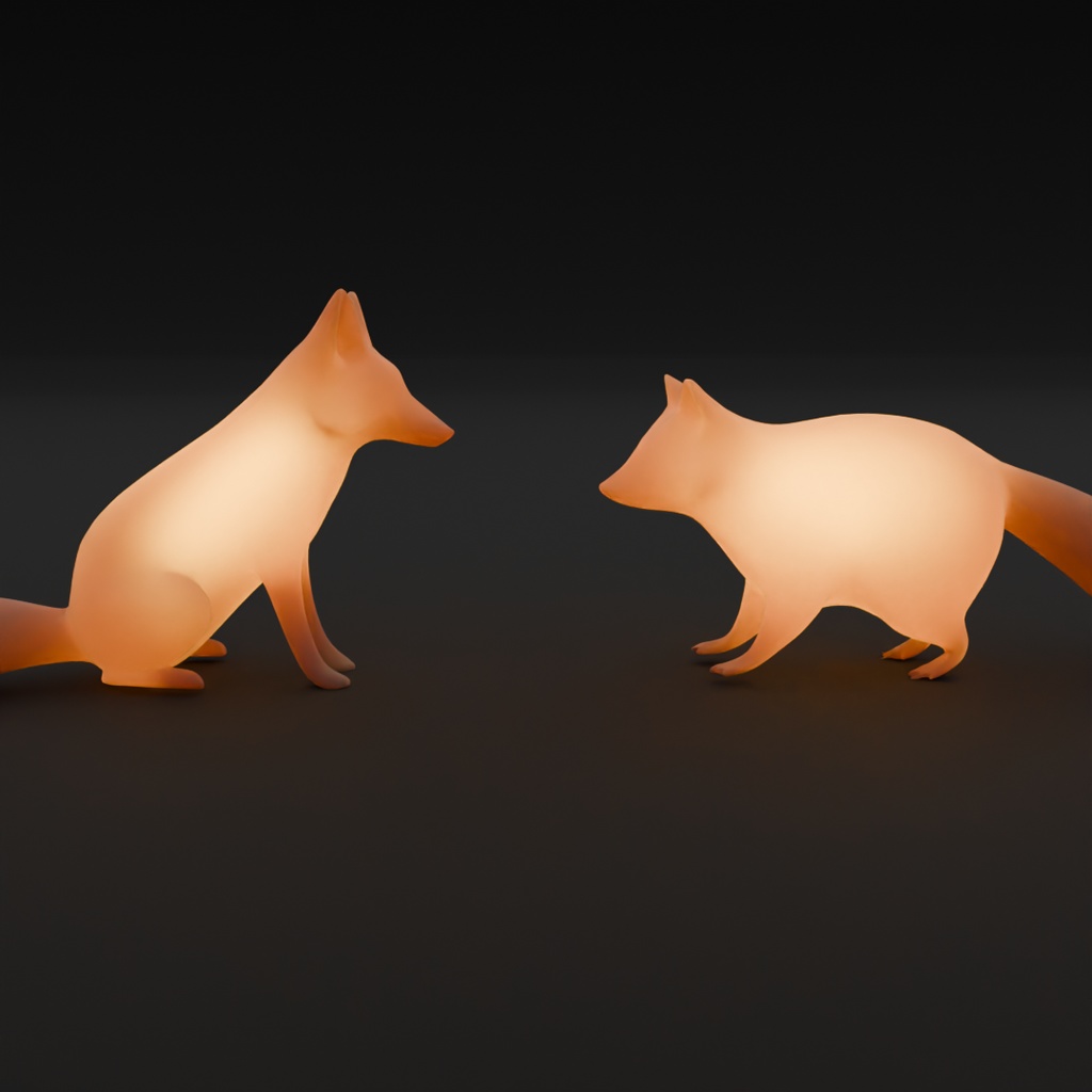 【Blender】狸と狐の間接照明 indirect lighting for raccoon dog and fox【VRChat】