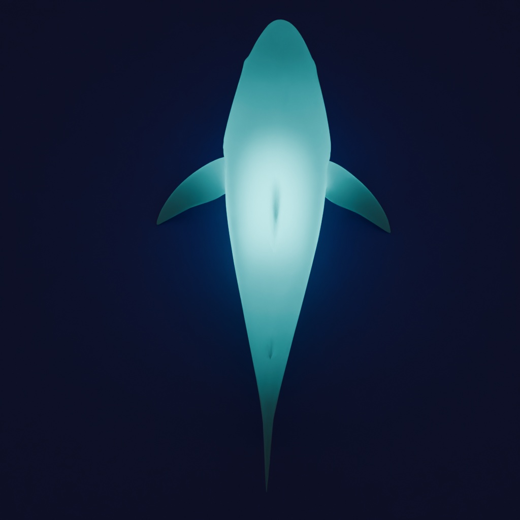 【Blender】大型海洋生物(イルカ・サメ・クジラ)の間接照明 Indirect lighting of large marine creatures (dolphins, sharks, whales)【VRChat】