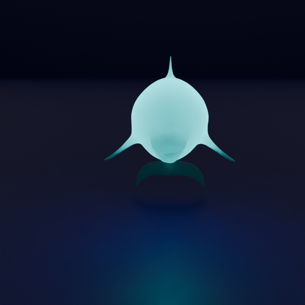 【Blender】大型海洋生物(イルカ・サメ・クジラ)の間接照明 Indirect lighting of large marine creatures (dolphins, sharks, whales)【VRChat】