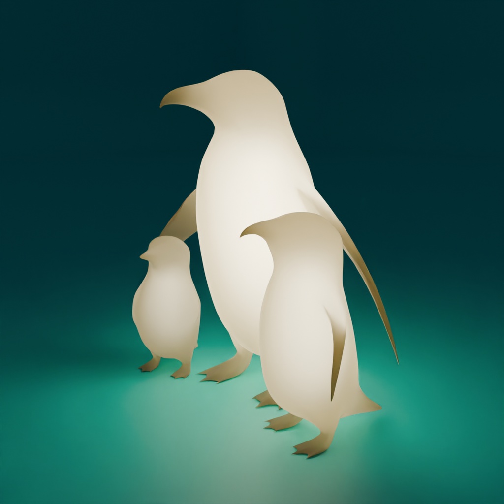 【Blender】ペンギン家族の間接照明 Indirect lighting of penguin family【VRChat】