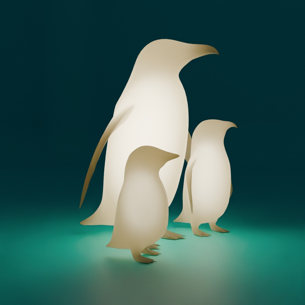 【Blender】ペンギン家族の間接照明 Indirect lighting of penguin family【VRChat】