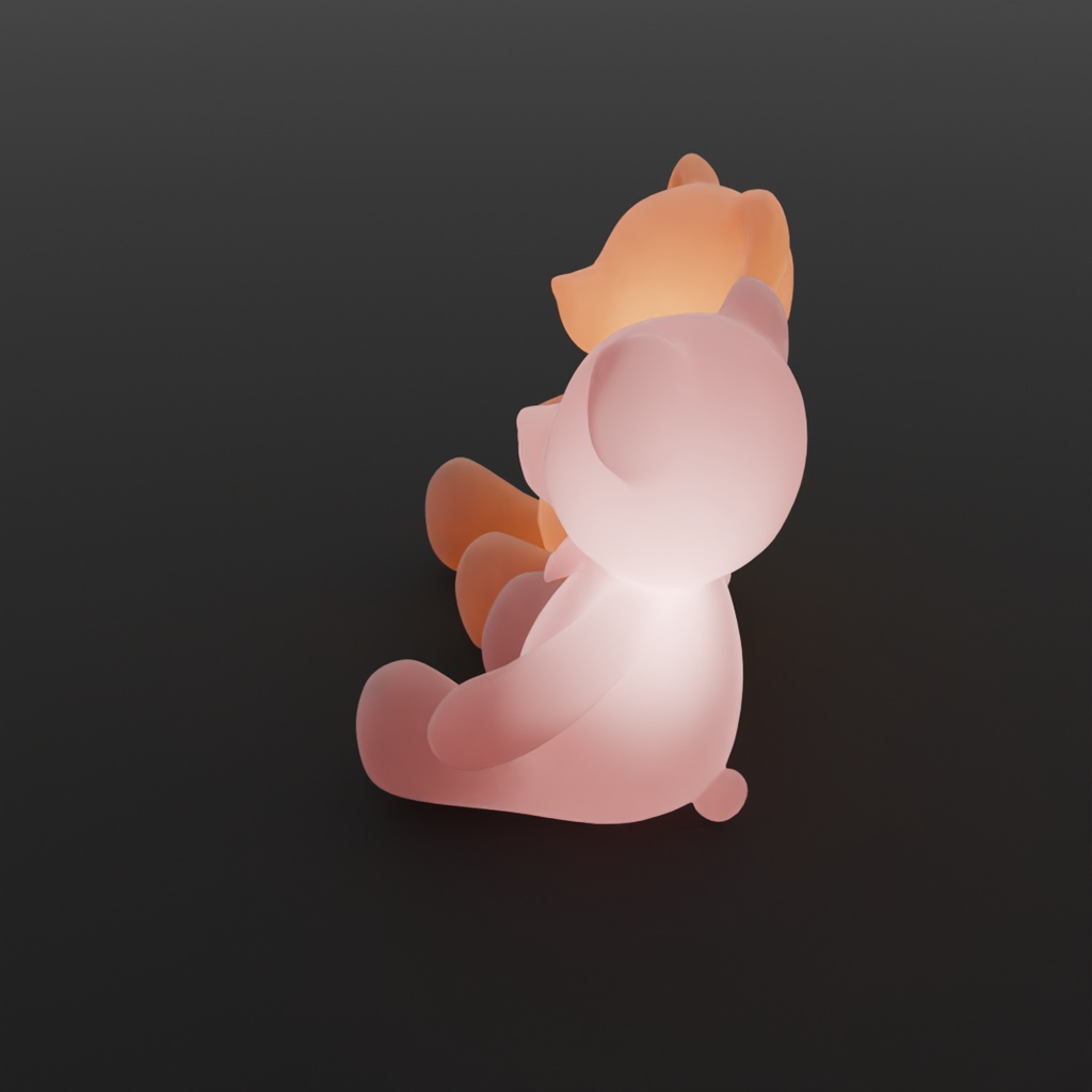 【Blender】テディベアのペアの間接照明 Indirect lighting for a pair of teddy bears【VRChat】