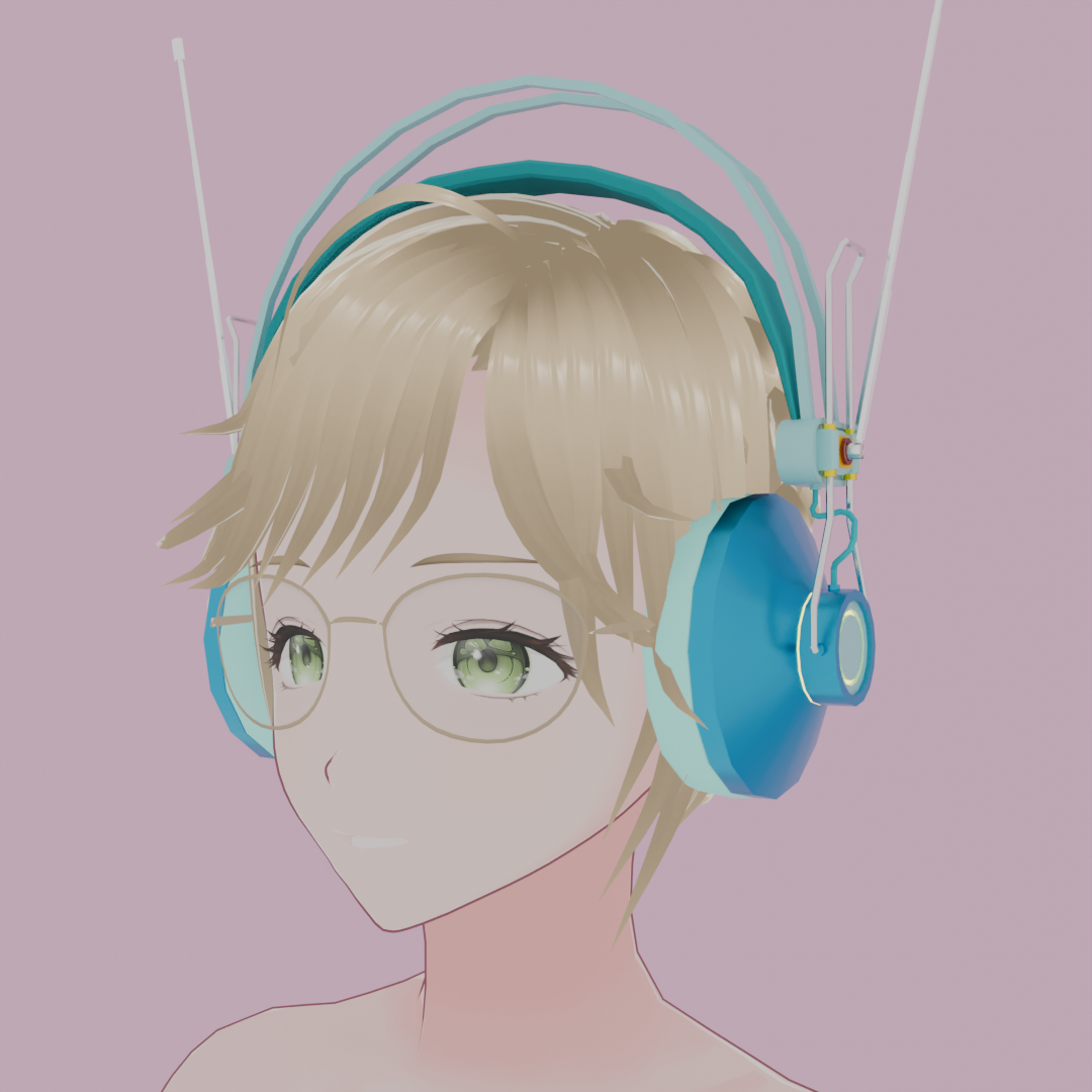 【Blender】アンテナ付きヘッドホン headphones with antenna【VRChat】