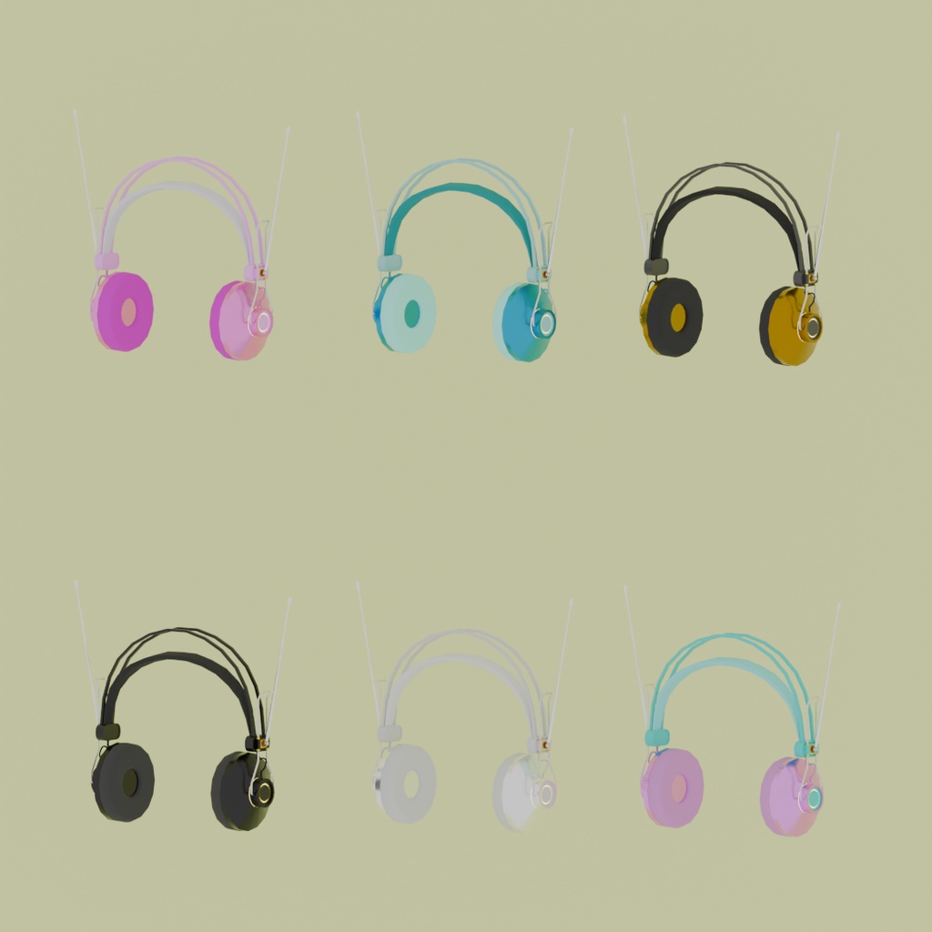 【Blender】アンテナ付きヘッドホン headphones with antenna【VRChat】