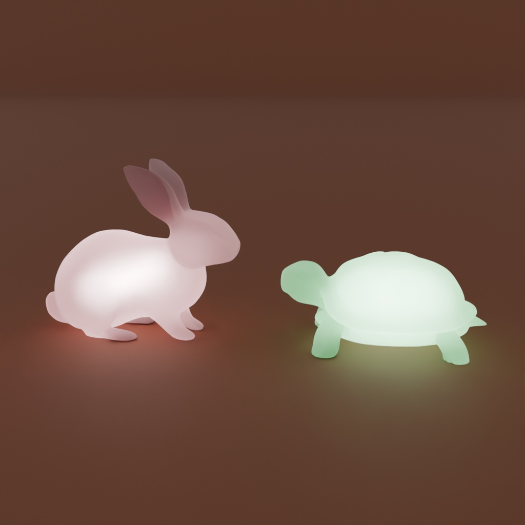 【Blender】ウサギと亀の間接照明 Indirect lighting for a rabbit and a tortoise【VRChat】