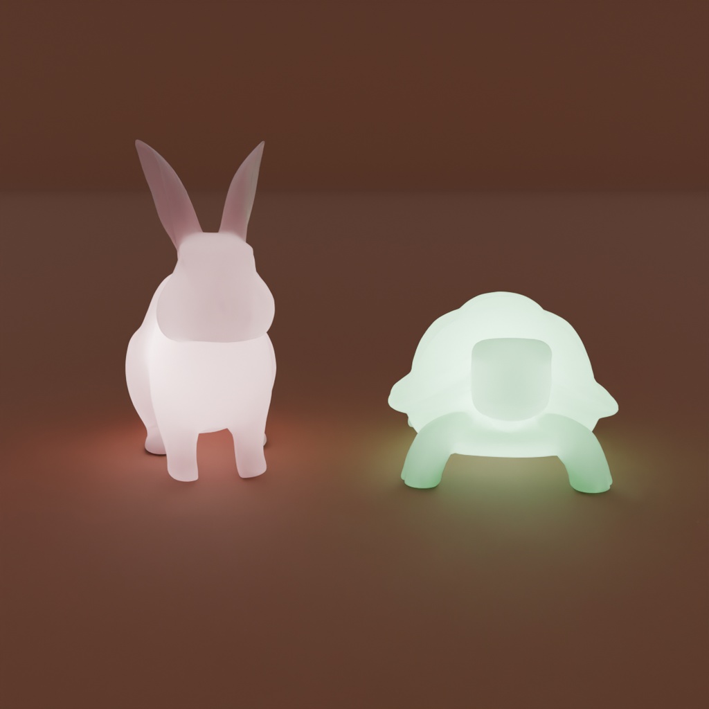 【Blender】ウサギと亀の間接照明 Indirect lighting for a rabbit and a tortoise【VRChat】