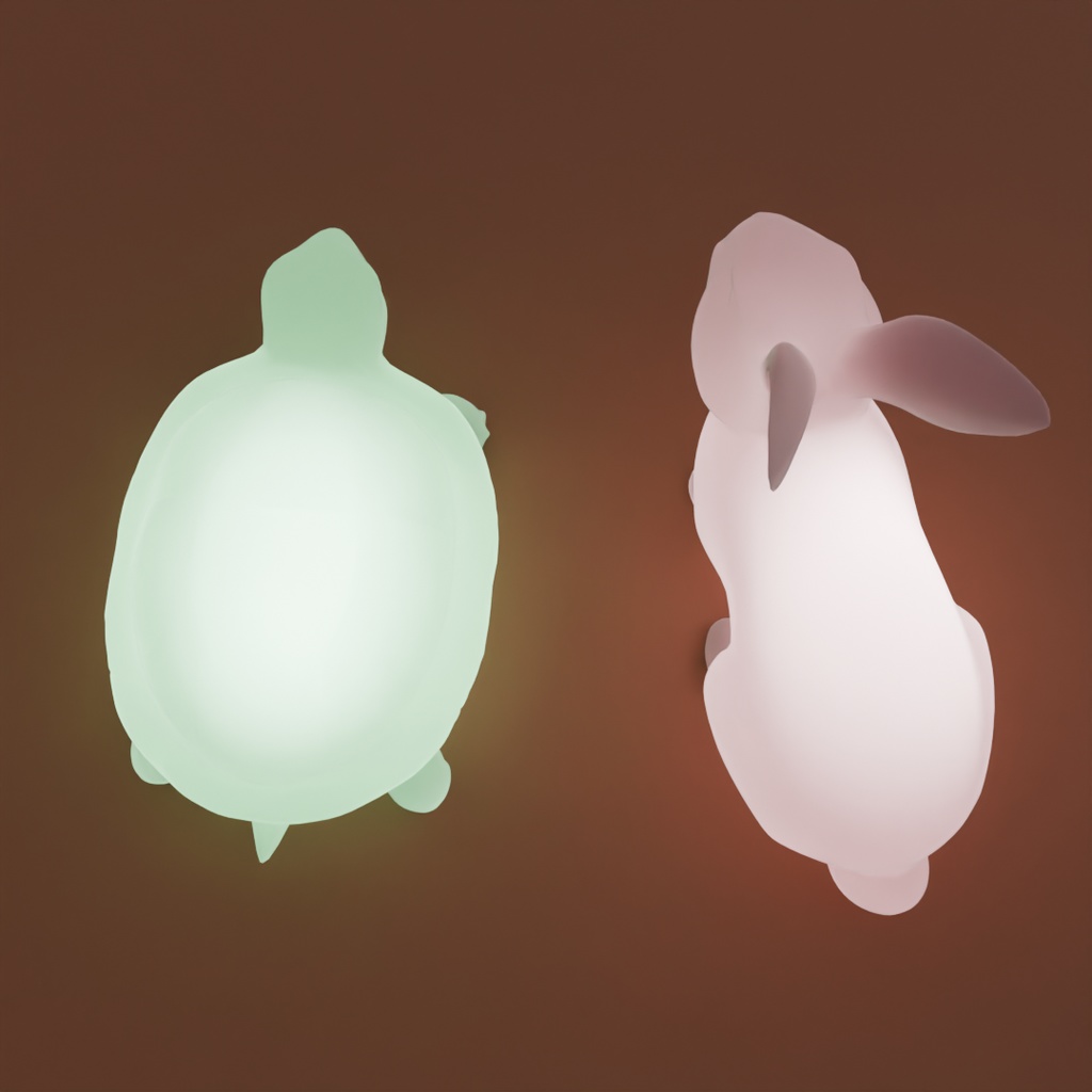 【Blender】ウサギと亀の間接照明 Indirect lighting for a rabbit and a tortoise【VRChat】