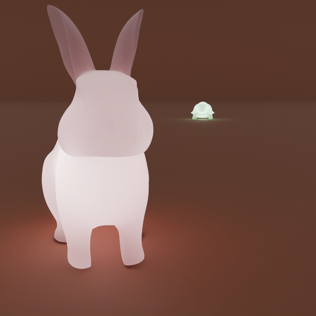 【Blender】ウサギと亀の間接照明 Indirect lighting for a rabbit and a tortoise【VRChat】