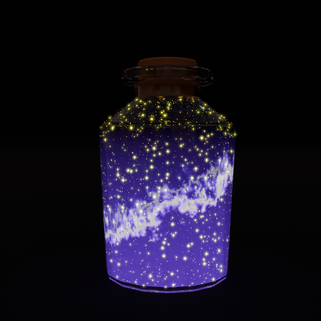 【Blender】瓶詰星屑のライト Bottled stardust lights