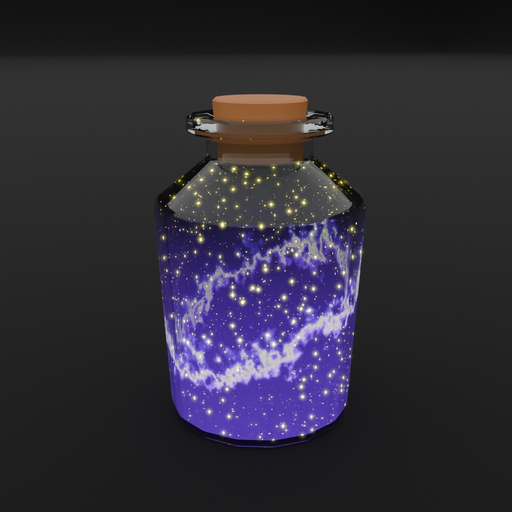【Blender】瓶詰星屑のライト Bottled stardust lights