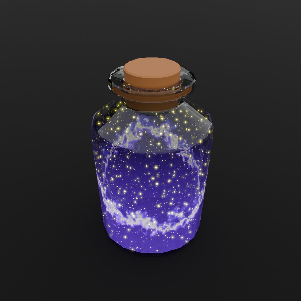 【Blender】瓶詰星屑のライト Bottled stardust lights