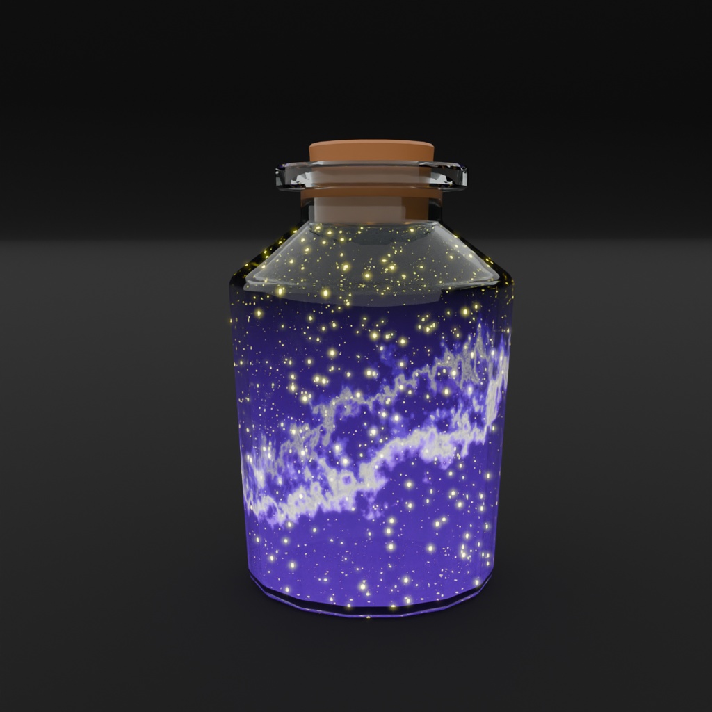 【Blender】瓶詰星屑のライト Bottled stardust lights