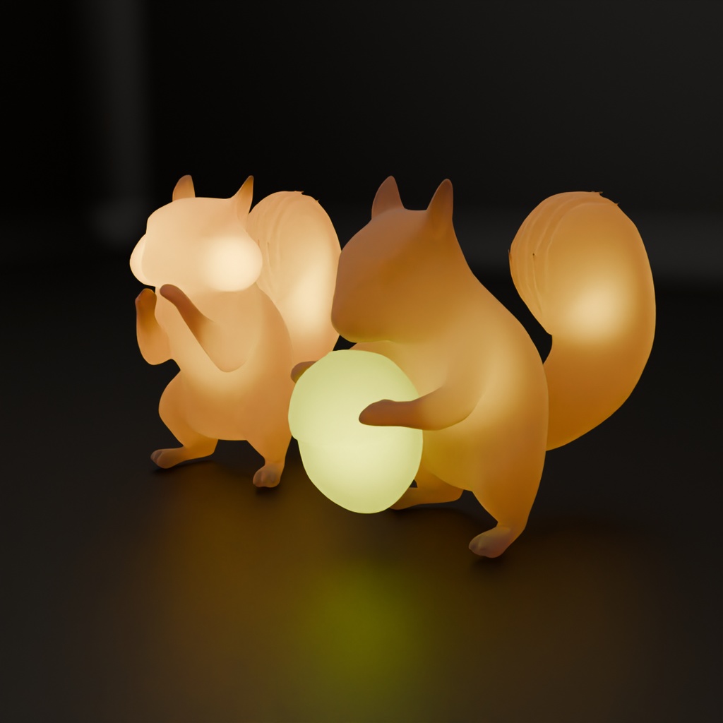 【Blender】食いしん坊リスの間接照明 Indirect lighting of a devouring squirrel【VRChat】
