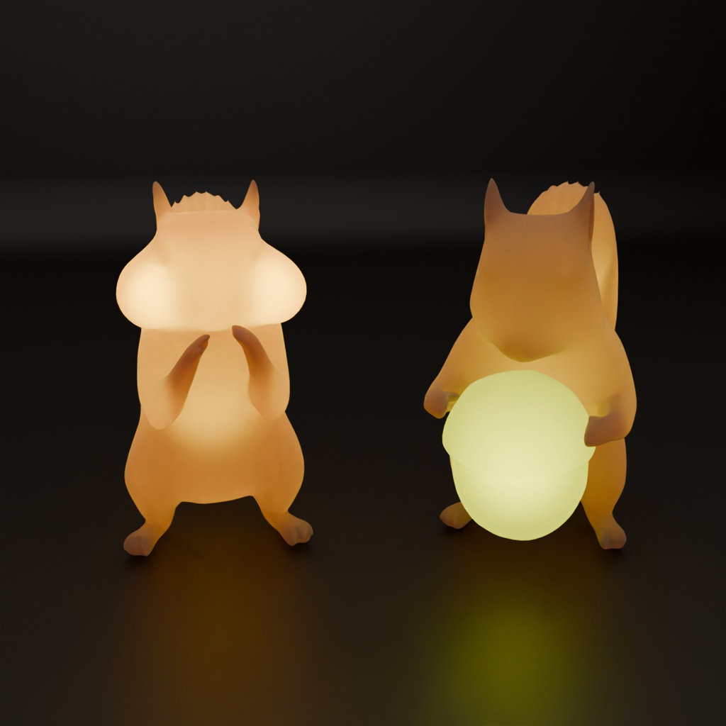 【Blender】食いしん坊リスの間接照明 Indirect lighting of a devouring squirrel【VRChat】