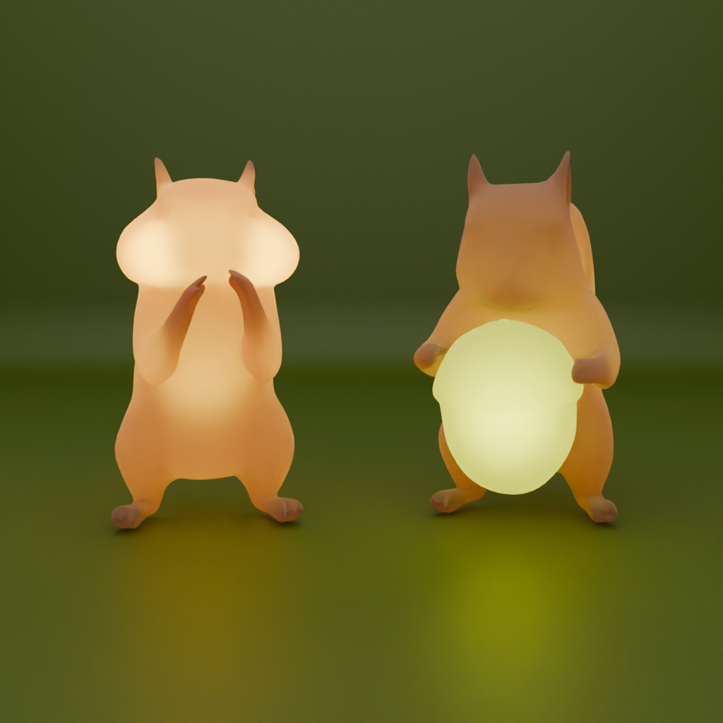 【Blender】食いしん坊リスの間接照明 Indirect lighting of a devouring squirrel【VRChat】