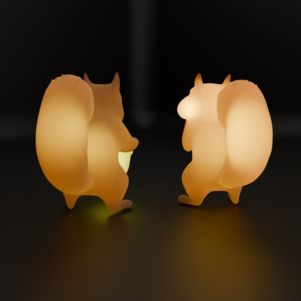 【Blender】食いしん坊リスの間接照明 Indirect lighting of a devouring squirrel【VRChat】