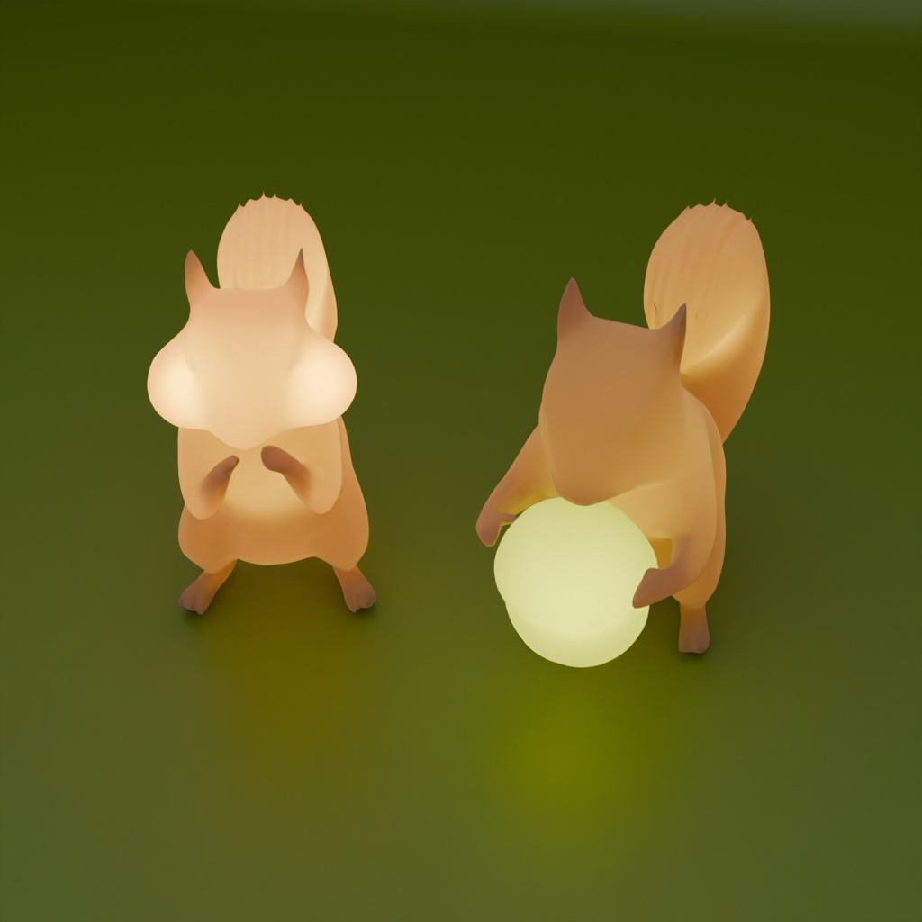 【Blender】食いしん坊リスの間接照明 Indirect lighting of a devouring squirrel【VRChat】