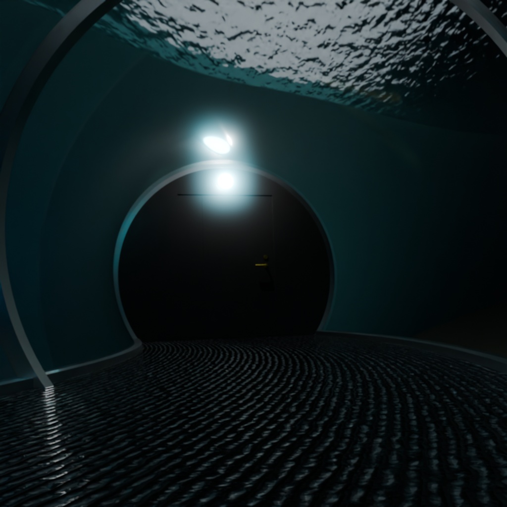 【Blender】水中トンネル underwater tunnel