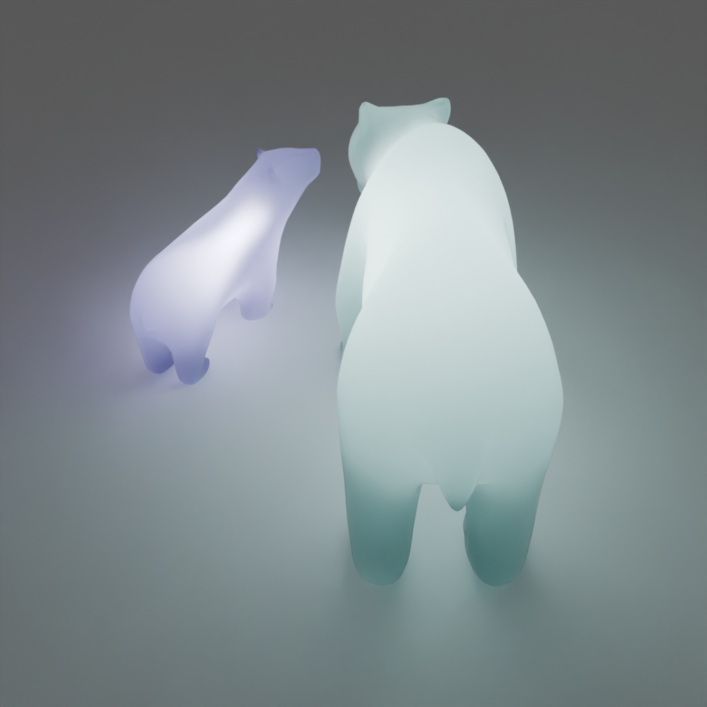 【Blender】ホッキョクグマ親子の間接照明 Indirect lighting of a polar bear parent and child【VRChat】