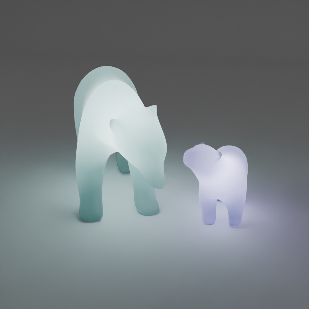 【Blender】ホッキョクグマ親子の間接照明 Indirect lighting of a polar bear parent and child【VRChat】