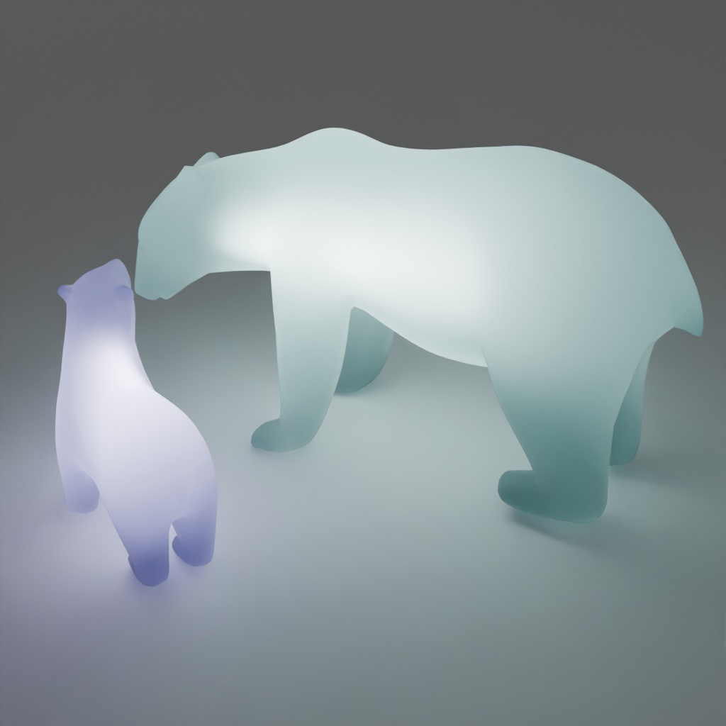 【Blender】ホッキョクグマ親子の間接照明 Indirect lighting of a polar bear parent and child【VRChat】